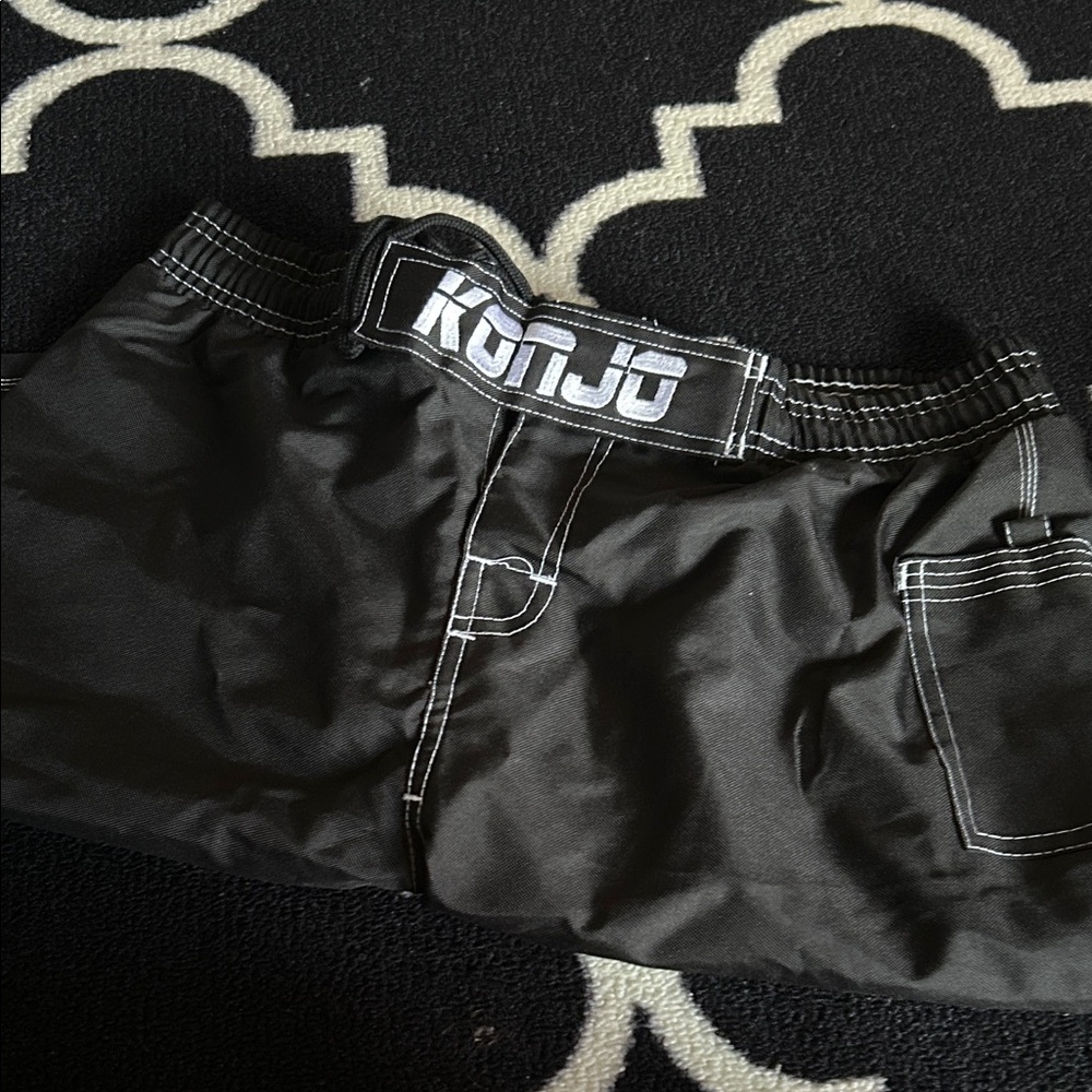 TKO Black Athletic Shorts with White Stitching